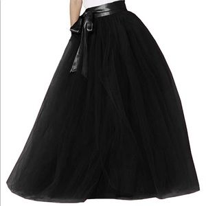 FLOOR LENGTH TULLE BOWKNOT PARTY EVENING SKIRT